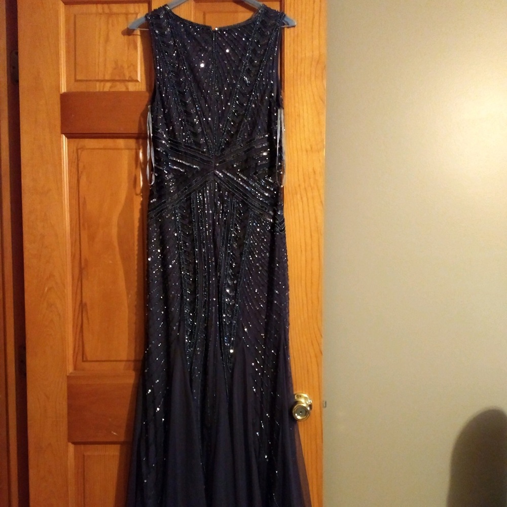 Adrianna Papell Midnight Blue Formal Gown